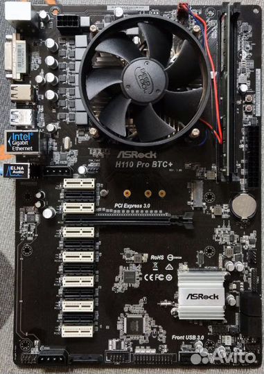 Материнская плата Asrock H110 Pro BTC+ 8gb+G4400