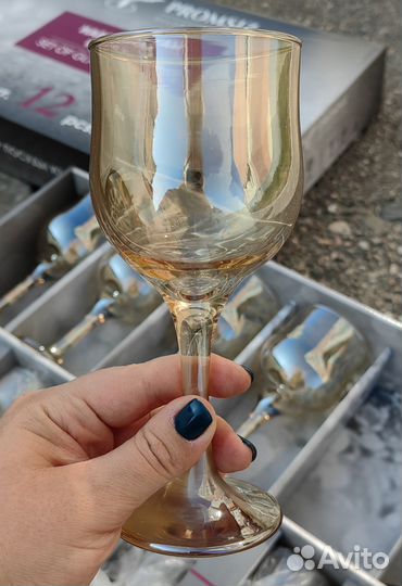 Набор новый бокалов и рюмок Promsiz Янтарь, 12 шт