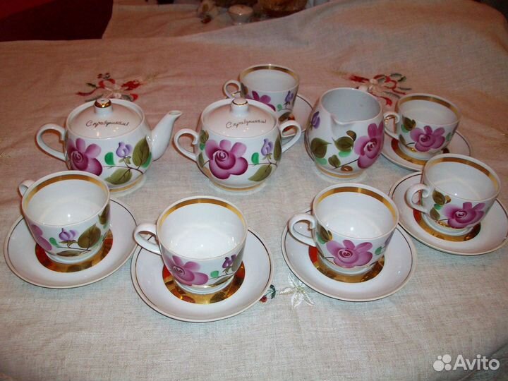 Сервиз чайный руч.роспись