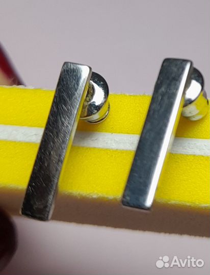 Серьги пуссеты серебро, подвеска