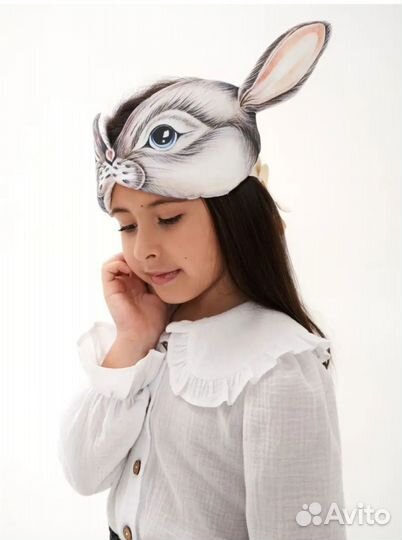 Маска зайка детская пасхальная реквизит