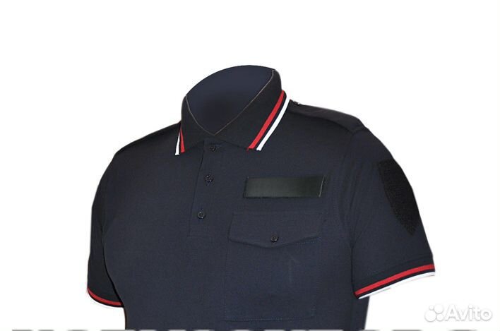 Поло с отдельным и шевронами Полиция/Росгвардия