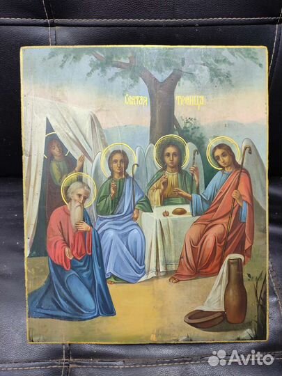 Старинная икона св Троица, Гостеприимство Авраама