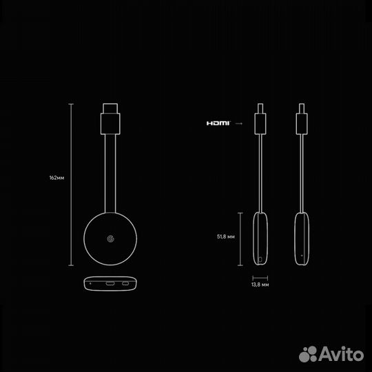 Google Chromecast 3 Гугл Хромкаст новый в упаковке