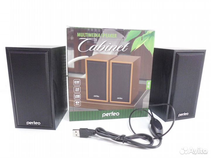 Компьютерные колонки дерево 2.0 Perfeo cabinet
