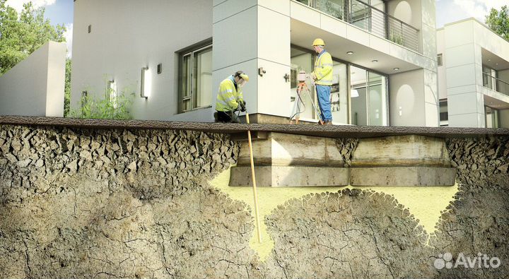 Усиление фундамента без копки земли,гидроизоляция