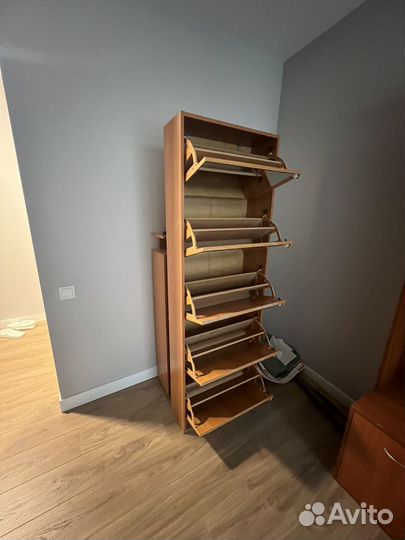 Обувница в прихожую с зеркалом