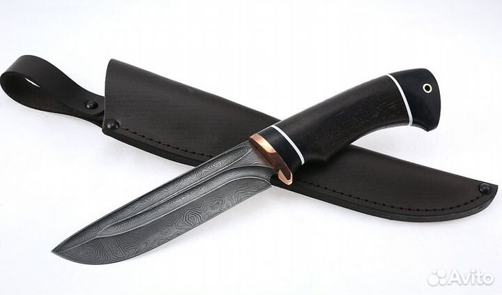 Нож Барракуда сталь дамаск-долы, рукоять венге-чер