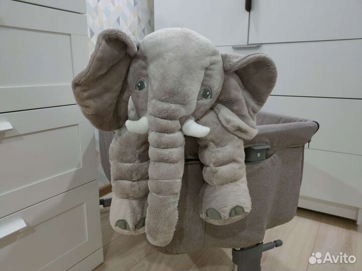 Мягкая игрушка икеа йэттестор Слон, 60 см, серый