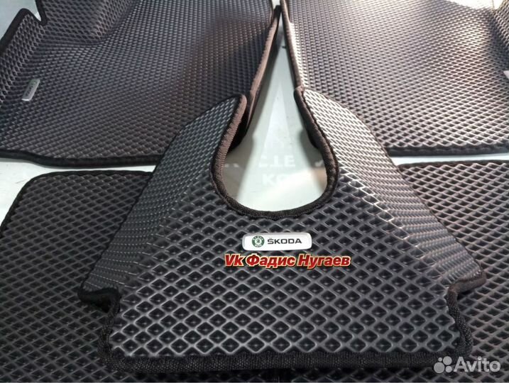 Коврики EVA на Шкода Рапид с Бортами