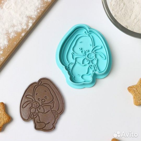 Форма для печенья «Зайка в пижаме», штамп, вырубка