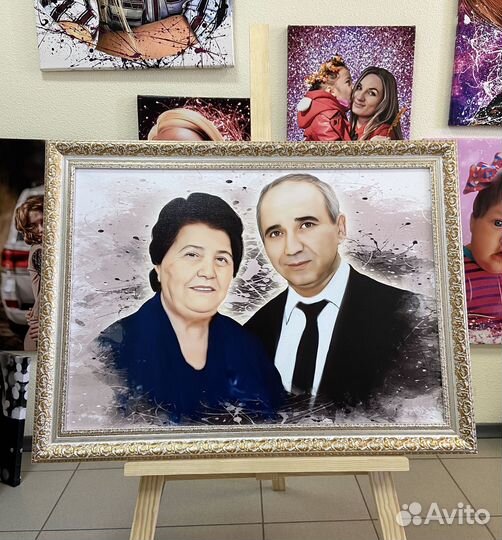 Портрет по фото на холсте подарок Новосибирск