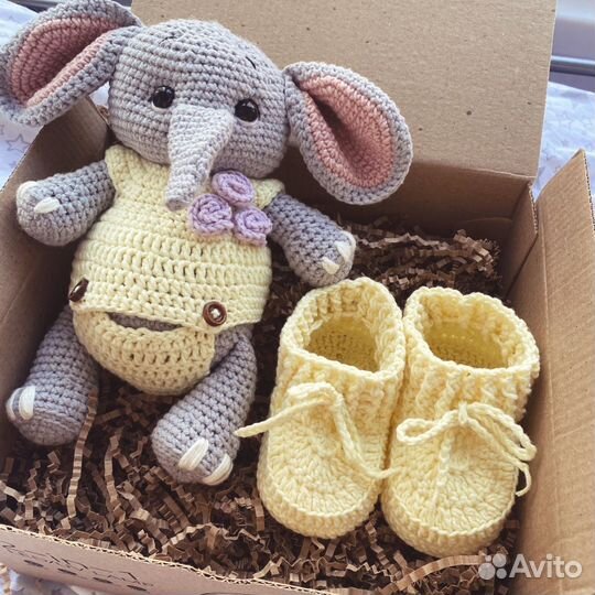 Слон пинетки погремушка