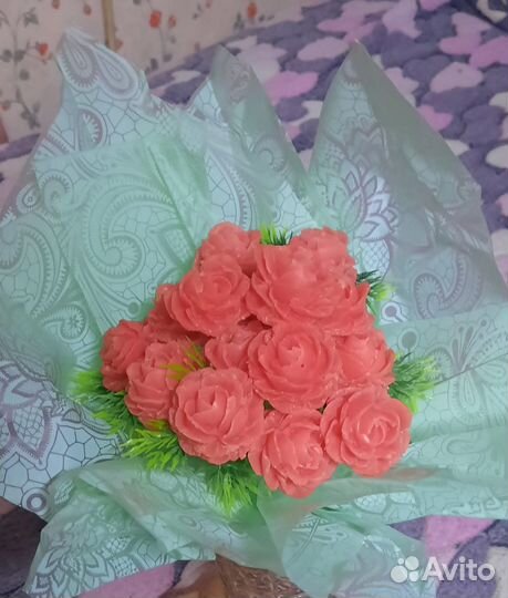 Букет из мыльных роз