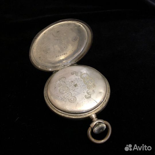 Часы карманные серебро 800