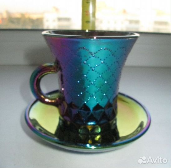 Чайная-кофейная пара. стекло. красота, СССР