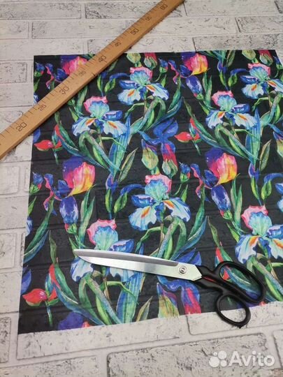 Ткань Шифон с принтом на отрез / опт