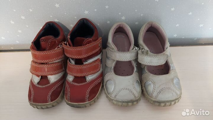 Ботинки Ecco 23 + сандалии в подарок (кожа)