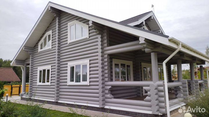 Тёплый шов шлифовка покраска деревянных домов