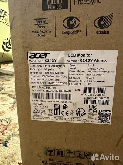 Монитор acer 24