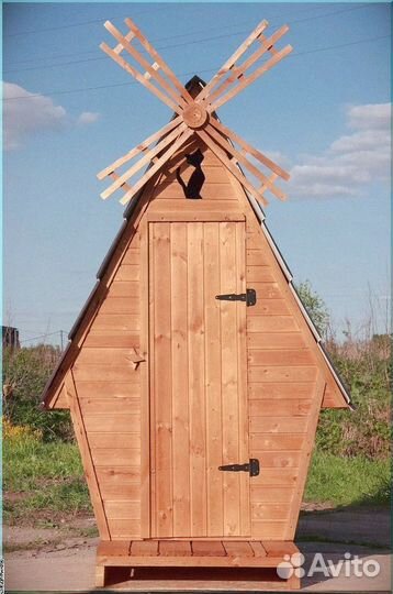 Уличный туалет деревянный Ю101