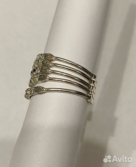 Комплект - серебряные кольцо и кулон - сердце