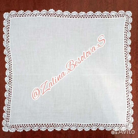Носовые платочки из батиста, кружево ручной работы