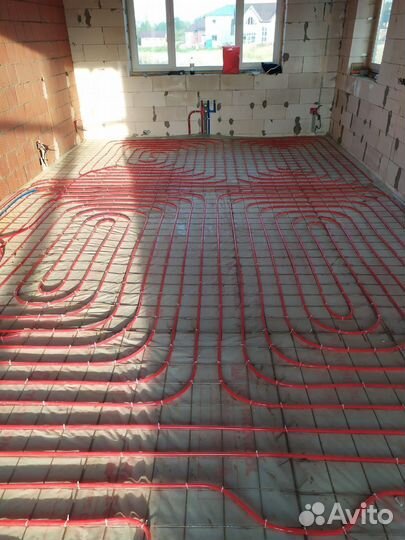 Монтаж теплых водяных полов, отопления, вода