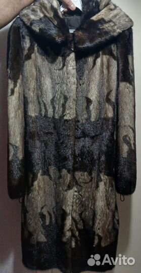 Шуба норковая с капюшоном