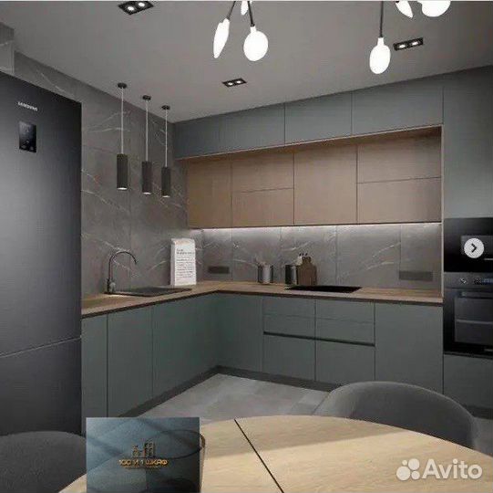 Кухня двухъярусная