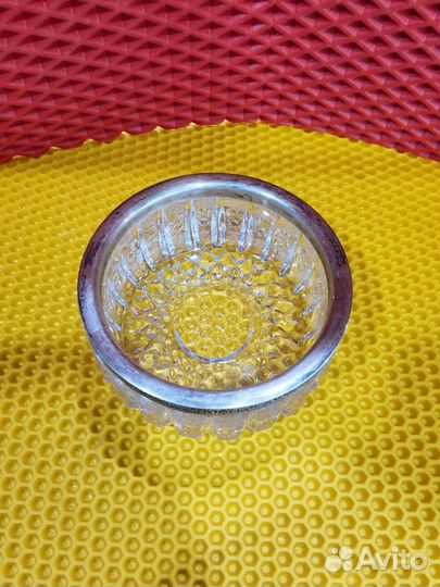 Конфетница хрусталь СССР с серебром 875