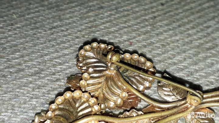 Винтажная тяжелая брошь Букет