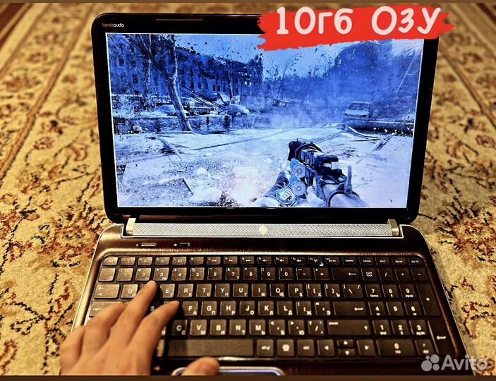 Мощный Ноутбук Hp 4ядра/10гб/120ssd/2 видюхи