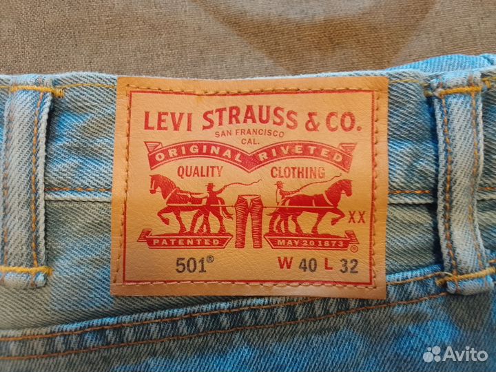 Мужские джинсы 501 Levis Original Fit W40 L32