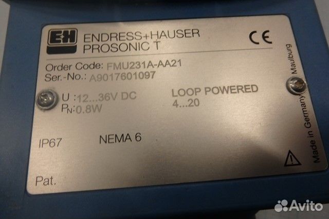 Уровнемер endress+hauser prosonic Т FMU231A-AA21