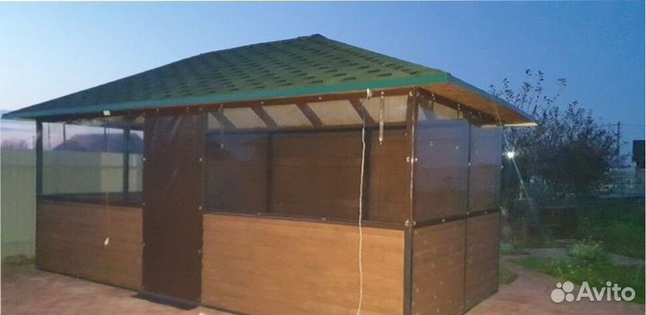 Мягкие пвх окна на беседку прозрачные рулонные