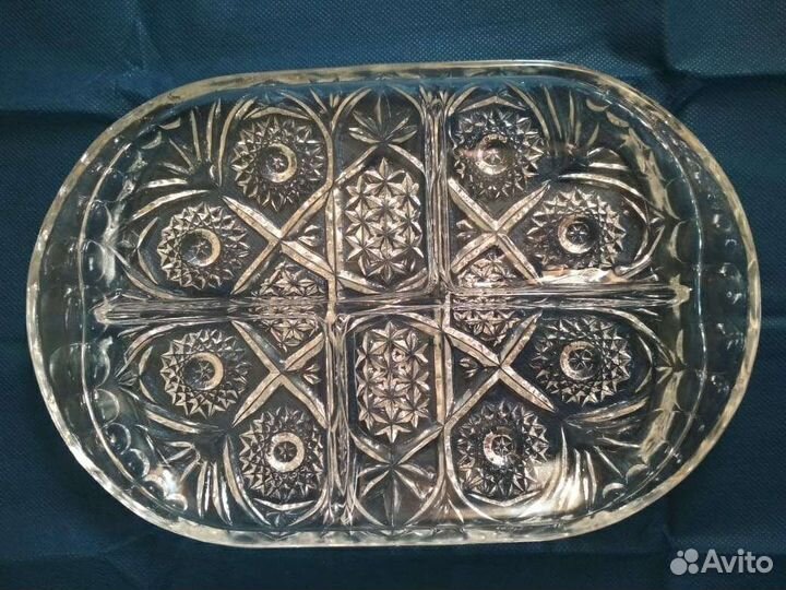 Хрустальная менажница.Чехословакия.ссср.Сервантное