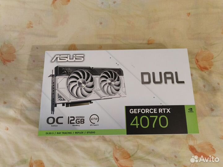 Видеокарта Asus Dual RTX 4070 O12G White