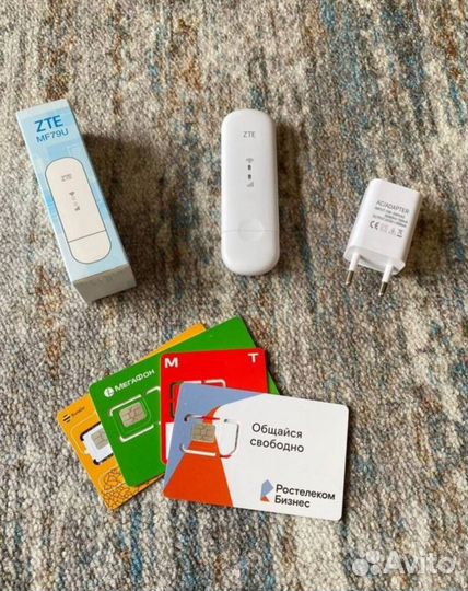 USB модем 4g ZTE MF79U с Wi-Fi + сим карта
