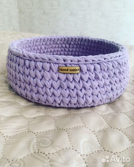 Корзинка из трикотажной пряжи