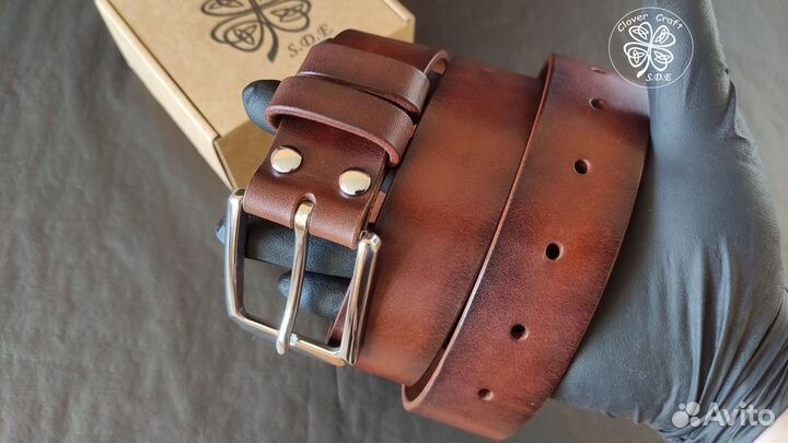 Ремень мужской кожаный