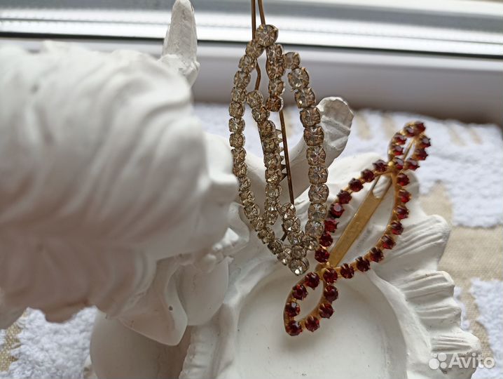 Винтажные заколки для волос Стекло