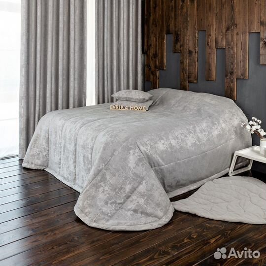 Мраморное покрывало Зарина светло-серый на диван
