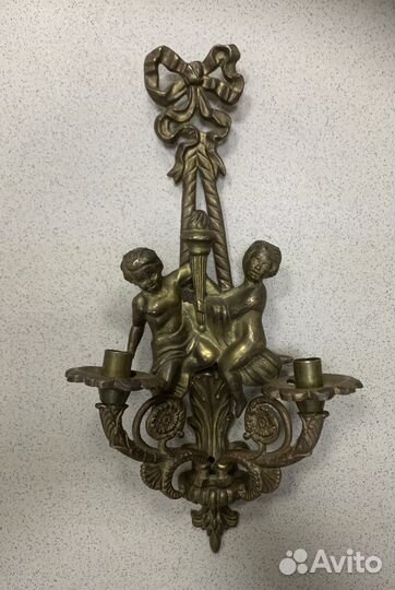 Подсвечник большой красивый бронзовый