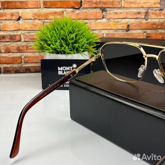 Солнцезащитные очки мужские montblanc:коричневый