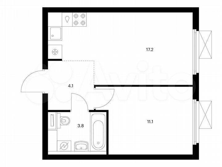 1-к. квартира, 36,2 м², 13/25 эт.