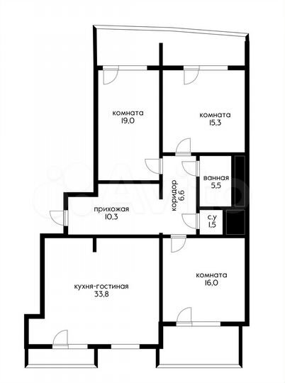 3-к. квартира, 125 м², 2/10 эт.