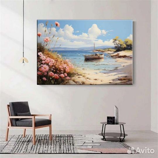 Картина маслом Абстрактный пляжный пейзаж