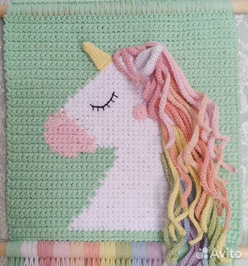 Настенное декоративное интерьерное панно Единорог