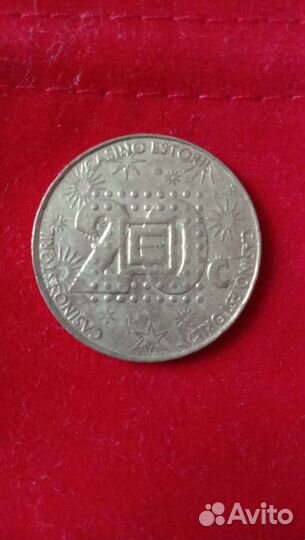 Жетон казино на удачу, редкий, Португалия